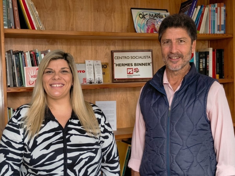 Lorena Adorati y Santiago Gaspoz, del Centro Socialista de Rafaela.