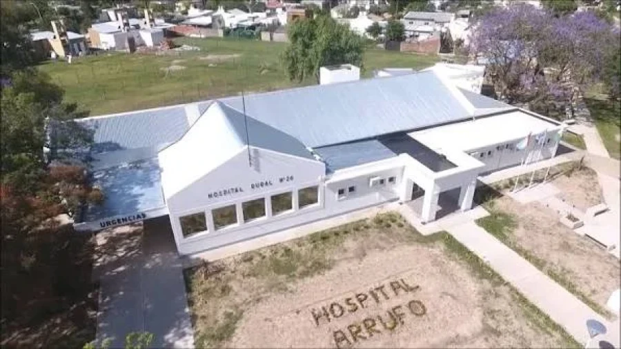 Vista a&eacute;rea del efector de salud de Arruf&oacute;.
