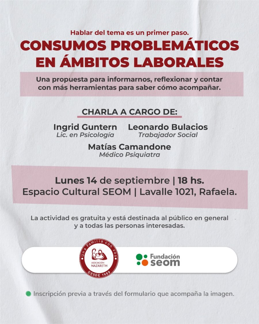 ACTIVIDAD. La propuesta busca generar un espacio para informar y reflexionar sobre esta tem&aacute;tica.