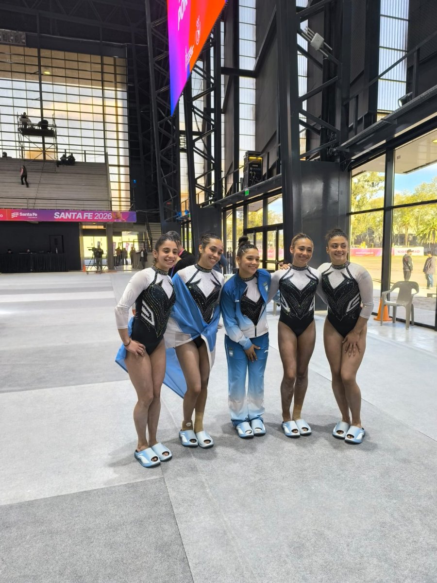 El equipo argentino femenino de gimnasia art&iacute;stica.