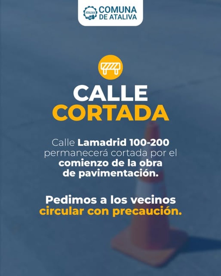 As&iacute; alertaba la Comuna a los vecinos por el comienzo de obra.