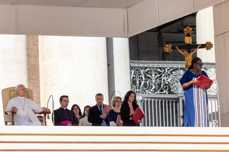 El Papa esta ma&ntilde;ana durante la audiencia general.