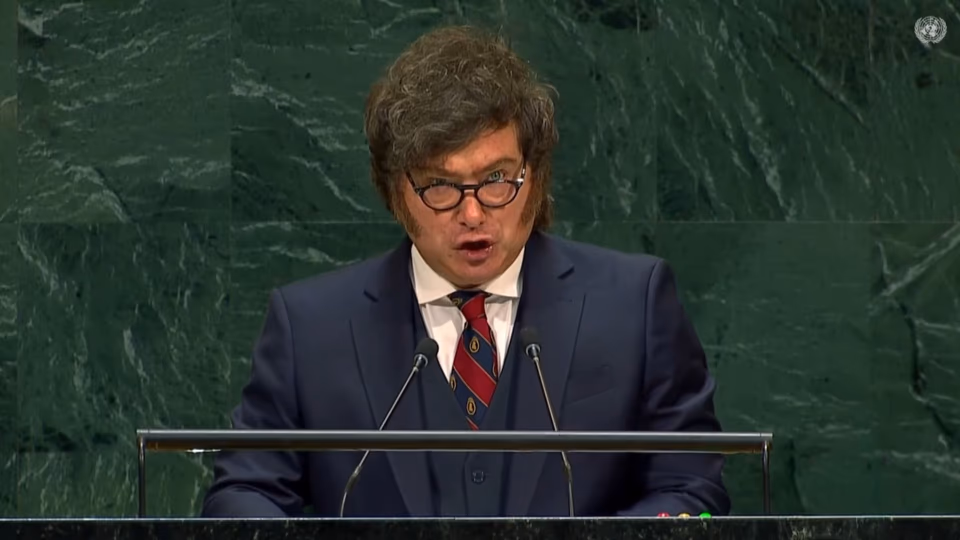 El presidente Javier Milei en la ONU.