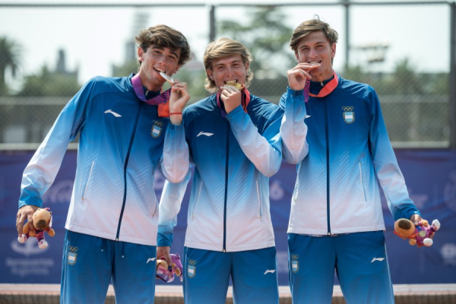 PODIO COMPLETO. En tenis masculino, donde el oro fue para Lautaro Mid&oacute;n.