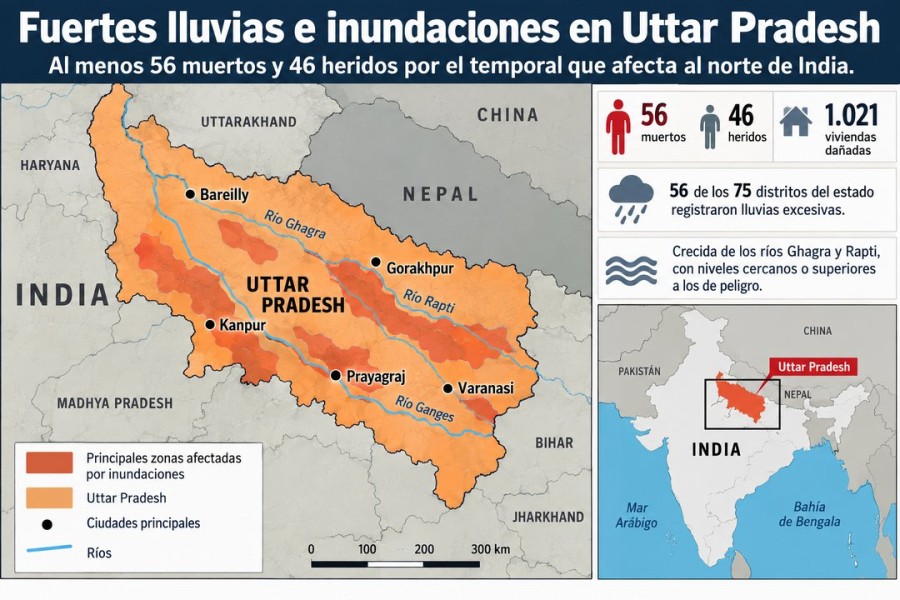 PRECIPITACIONES INTENSAS. Inundaciones por lluvias extremas dejan al menos 56 fallecidos.